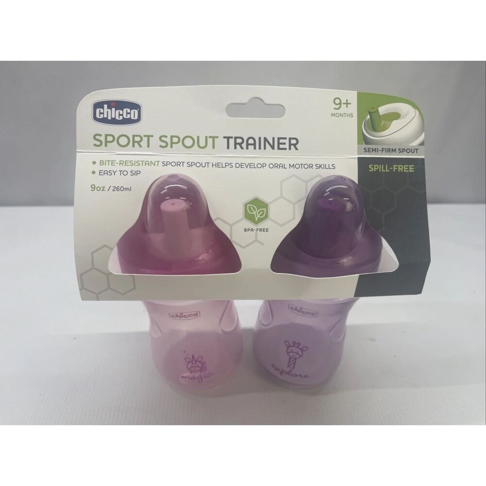 Chicco Mcode 49907 Case of Sport Spout trainter sippy cups 9 oz pink/purple (2p